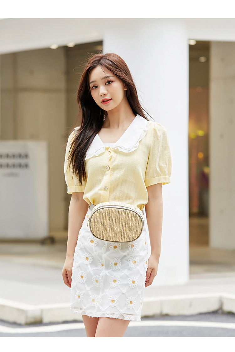 Women's Vacation Solid Color Straw Waist Bags display picture 1
