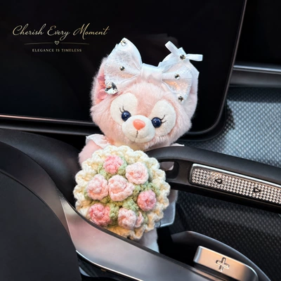 Car Dashboard Doll Interior Wiper Turn Signal Decoration Figurine 2026 New Model Stellalou Cute Girl (Other Automotive Interior Supplies) - buying-agent-level-sweet-face-lina-belle-holding-flowers