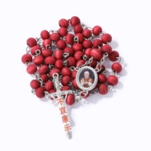 现货6mm念珠十字架项链意大利罗马梵蒂冈利奥十四世 Pope Leo XIV