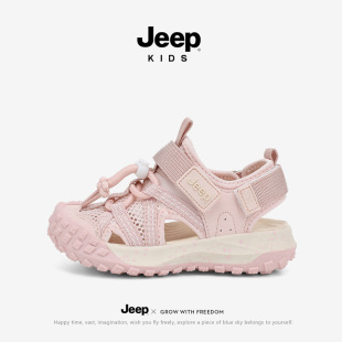 Jeep Kidsren's Shoes Girls' Sports Sandals Wading Beach Shoes 2025 New Anti-Slip Toe-Toe River Tracing Shoes Kidsren's Shoes