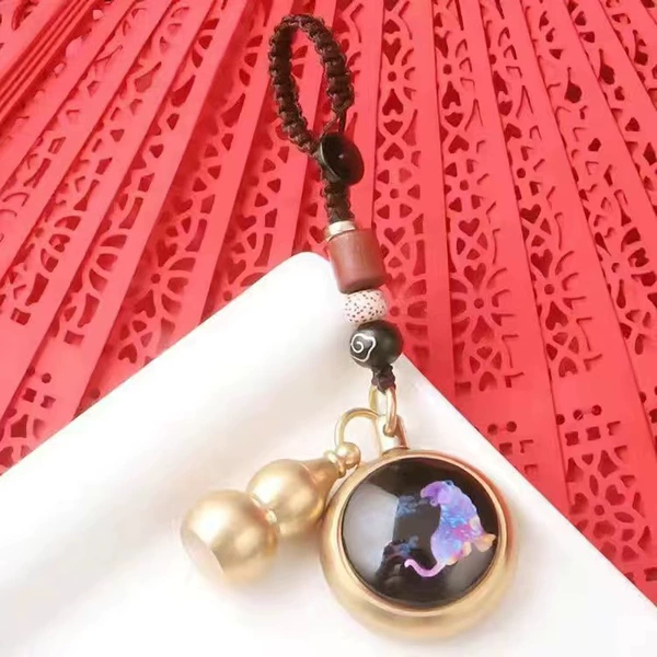 Auspicious cloud rope + luminous [Zodiac Tiger] + Copper gourd sends sand