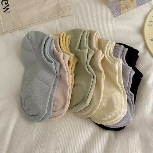 Women's Letter Socks, Summer Thin Low-Cut Invisible Anti-Slip Ankle Socks, Cute and Fashionable, Japanese Girl Style Trend