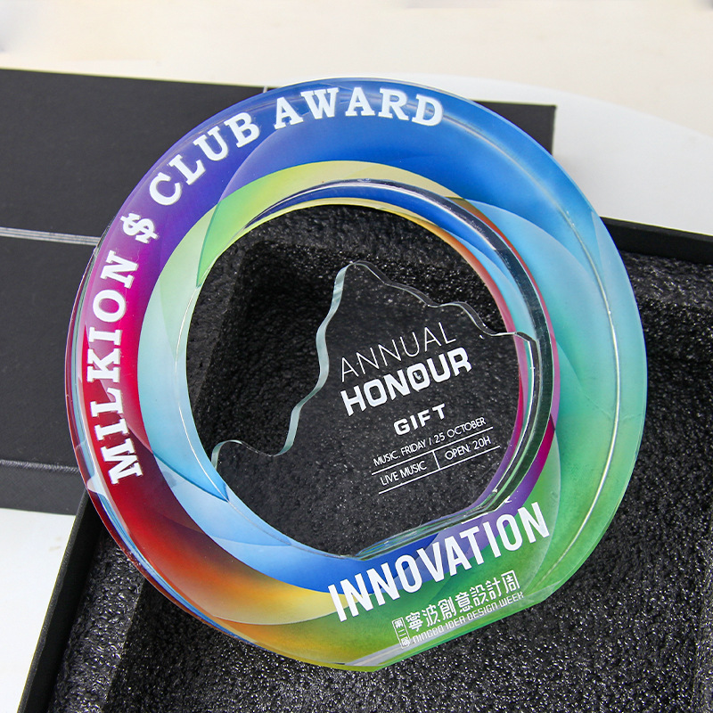 Venta directa de fábrica trofeo de cristal creativo empalme mármol campeón de ventas excelente personal reunión anual premio souvenirs