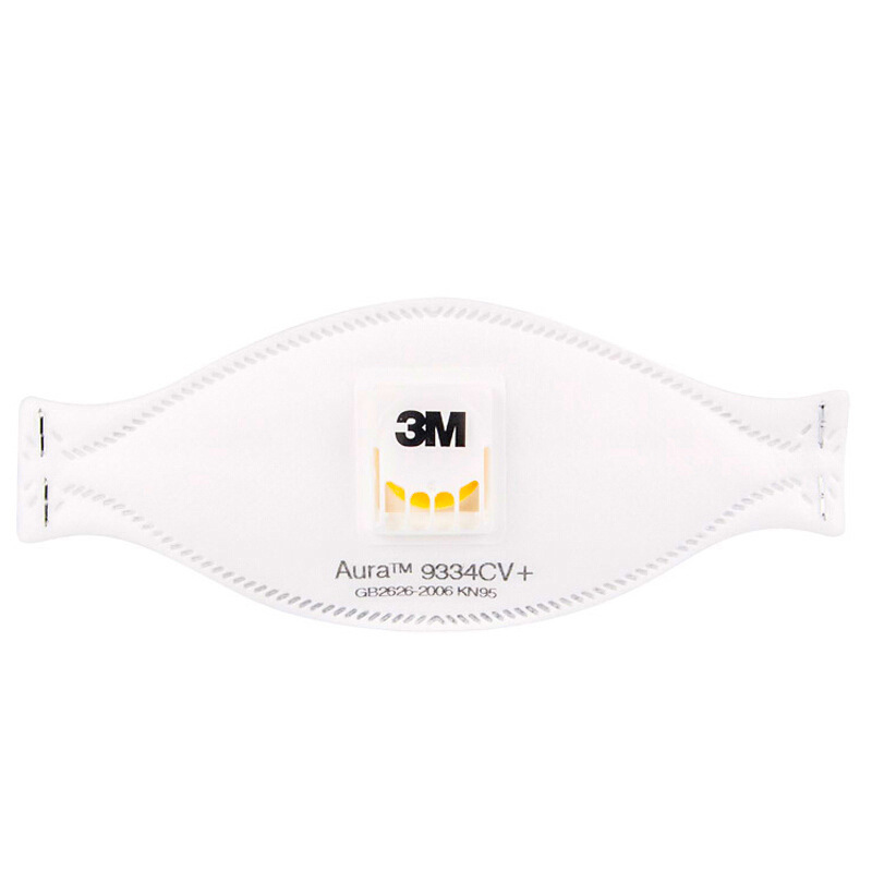 3M9334CV+防护口罩带呼吸阀KN95级口罩头戴式防尘防雾霾PM2.5口罩