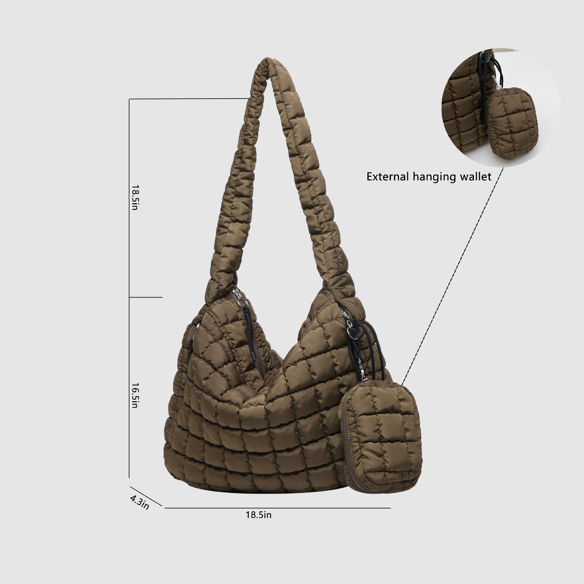 Venta al por mayor transfronteriza de bolsos de nubes plisadas nuevos bolsos maternos versión coreana de bolsos de plumón con algodón tote bolsos de hombro único de gran capacidad