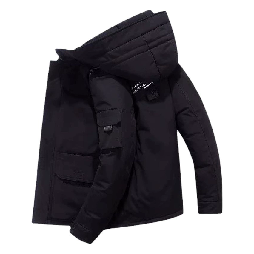 Молодежный мужской пуховик, Мужская короткая утолщенная зимняя куртка с капюшоном, Повседневная Студенческая Повседневная зимняя мода