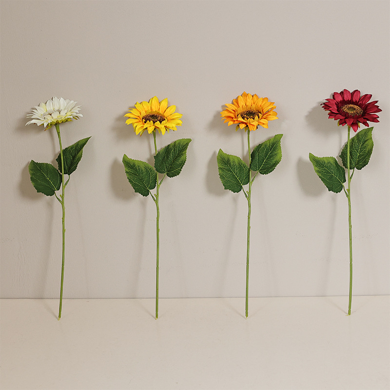 Simulación de girasol único flor de simulación al por mayor decoración de la sala de estar del hogar decoración floral de boda props fabricantes de flores falsas