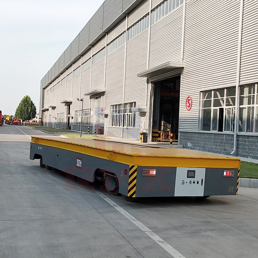 50吨无轨电动平板车 无线遥控无轨胶轮车 厂区运输无轨电动平台车