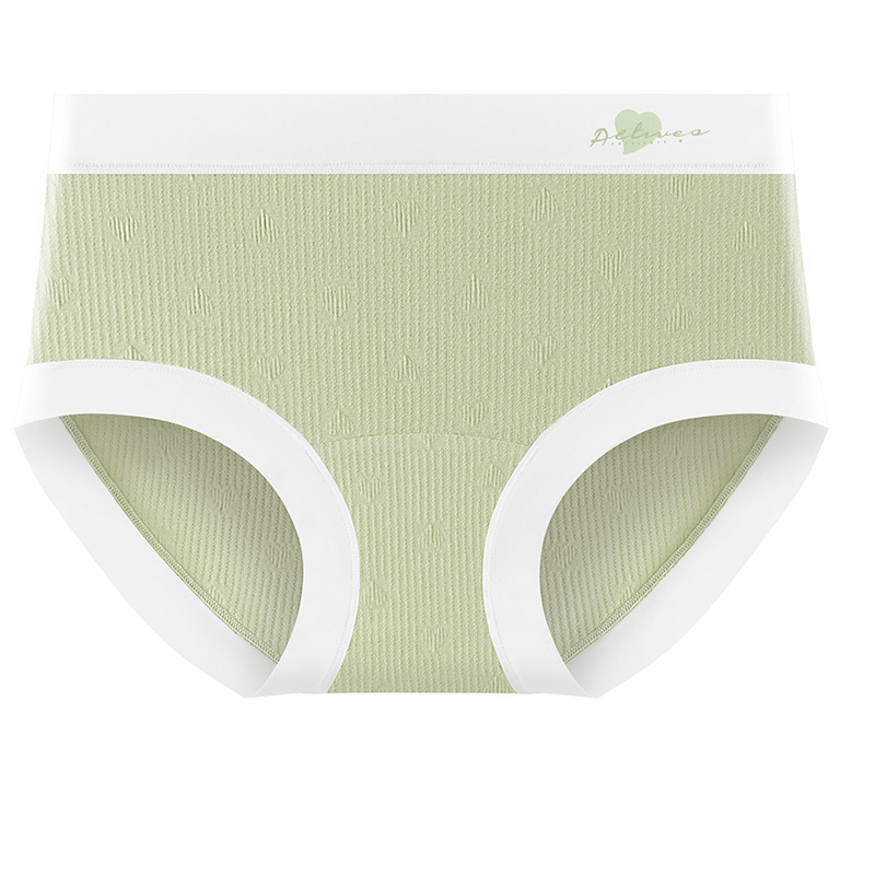 Ropa interior de algodón jacquard de amor de algodón de clase A ~ 9A antibacteriano alarga y ensancha 100% algodón entrepierna cintura media ropa interior transpirable mujer