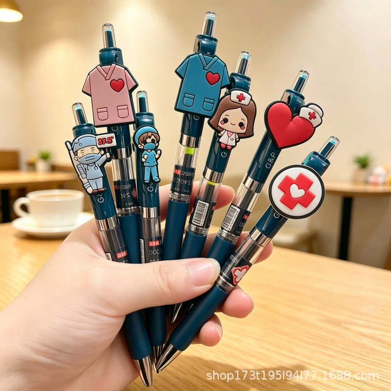 819 Doctor's Day gift pen, medical staff gel pen, practical writing pen for nurses, high aesthetic value, trendy dark blue pen