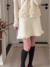 15920����ǧ�����ʰ�ɫ��ȹ�����¿ů��֯��ȹʱ�л��߰���ȹ