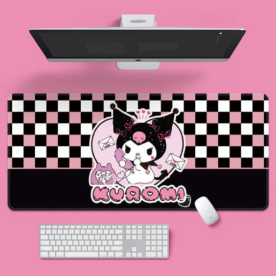 Kulomi Mouse Pad Oversized Computer Keyboard Cartoon Notebook Edge Lock Learning Writing Table Pad for Girls Cute