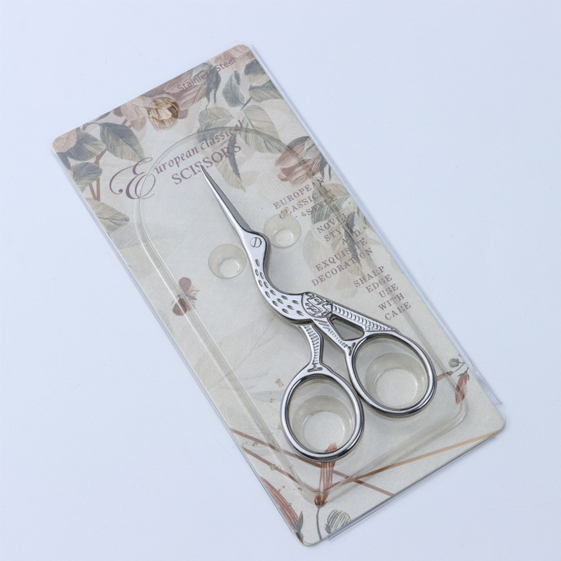 Tijeras de Grulla Acero Inox — Costura, Bordado, Estilo Retro