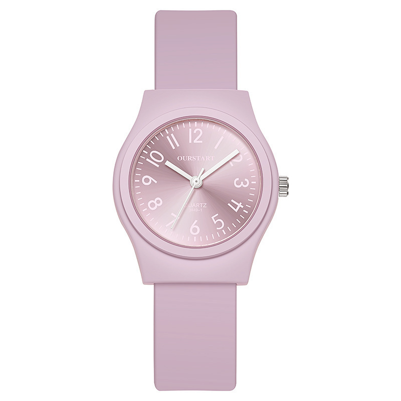 Reloj de estudiante de color caramelo fresco pequeño casual simple reloj de cuarzo de silicona digital de moda para mujer reloj para niños