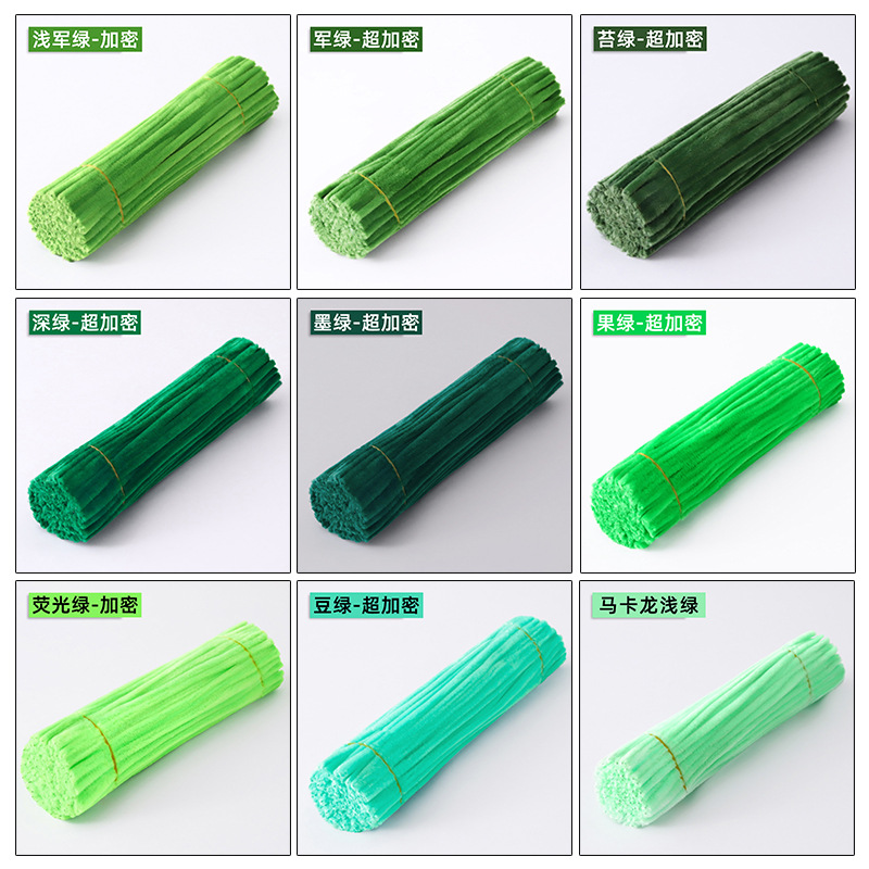 Kit de manualidades DIY con palitos retorcidos de un solo color, palitos retorcidos de chenilla coloridos, palitos retorcidos de chenilla densos al por mayor. image 11