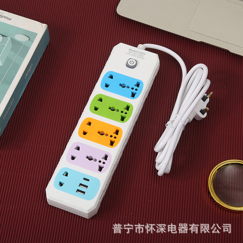 2USB + 1Type-C conector de carga digital inteligente suministro al por mayor enchufe transfronterizo estándar estadounidense estándar británico estándar europeo