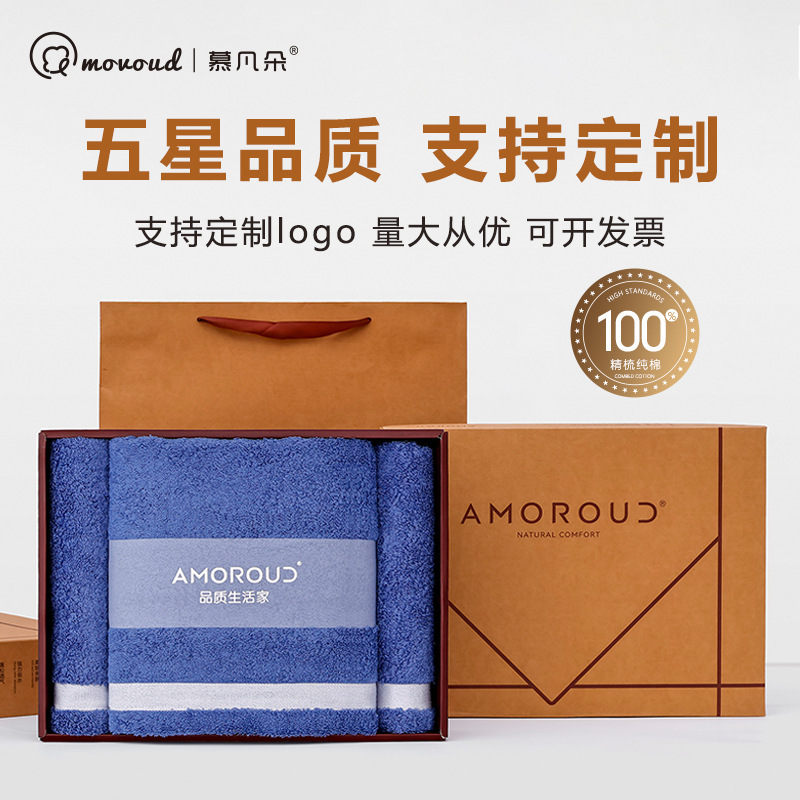 Mufando Pure Cotton Bath Towel Gift Box Business Gift Set Customized Company Event Souvenirs with a High-End Feel Mufando Pure Cotton Bath Towel Gift Box Business Gift Set Customized Company Event Souvenirs with a High-End Feel