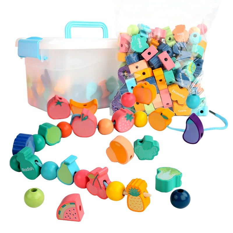 Children's constructor with beads, smart toy, big beads, handmade, early education
