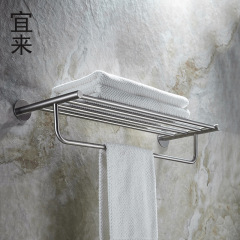 免打孔毛巾架304不鏽鋼衛生間免釘掛杆浴室毛巾杆掛件廠家