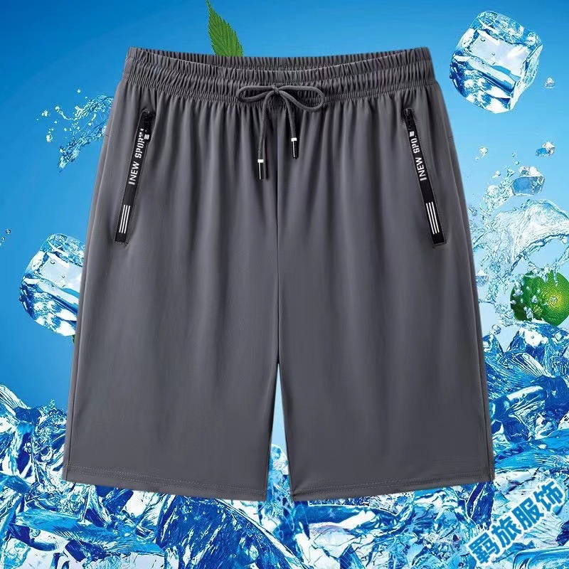 Pantalones de hielo para hombres de verano delgados elásticos transpirables rápidos secos rectos sueltos grandes pantalones de corredor al por mayor