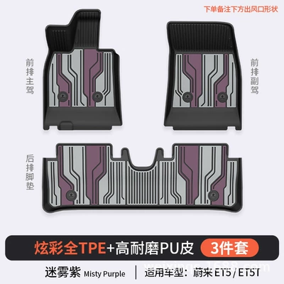 Es6 Ec6 Et5 Et9 | Modelə uyğun ayaqaltı - misty-purple-et5-3-piece-set-22-25-modelsfull-tpepuhigh-side-protectionstandard-set-note-the-shape-of-the-air-outlet-below