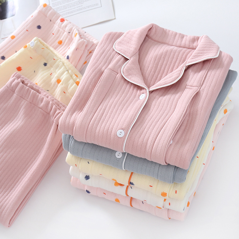 Factory wholesale pregnant women pajamas autumn and winter air cotton moon clothing autumn Postpartum Maternal lactation clothing medium thickness warm