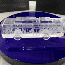 奥尔特水晶汽车模型水晶公交车车模摆件礼品定 制时尚工艺品摆件