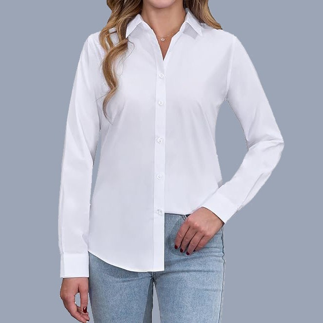 Cross-border Amazon Europe and the United States export wholesale plus size foreign trade polo collar blouse loose fashion temperament solid color