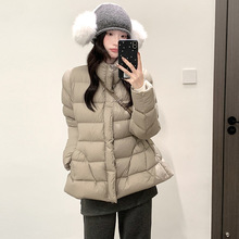 跨境高端90白鸭绒收腰廓形羽绒服女2025冬季时尚显瘦小个子上衣潮