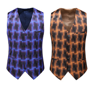 Four Seasons Men's Slim Stage Performance Suit Vest Men's Large Size Fashion Groomsmen Suit Banquet Host Vest Trendy