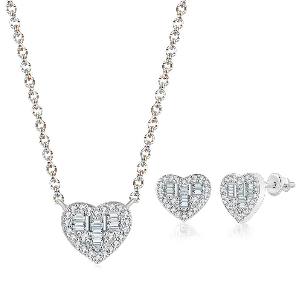 1 Piece 1 Pair Fashion Water Droplets Heart Shape Alloy Plating Rhinestones Zircon Womenu0027S Earri