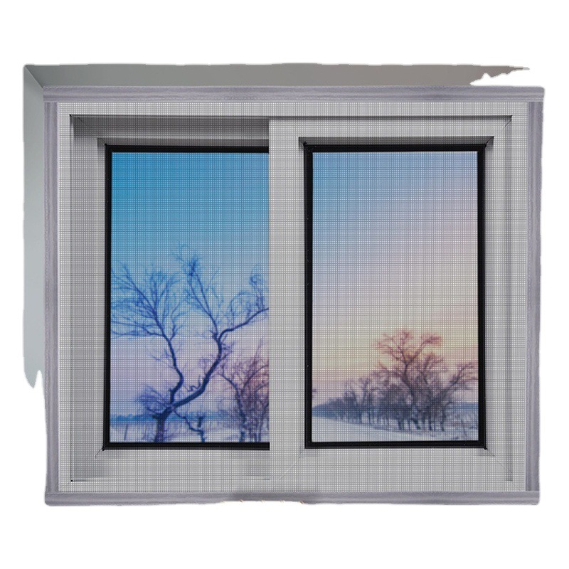 Fábrica al por mayor autoadhesivo simple anti-mosquito Ventana de pantalla invisible sin perforar Pantalla de ventana Encriptada con velcro