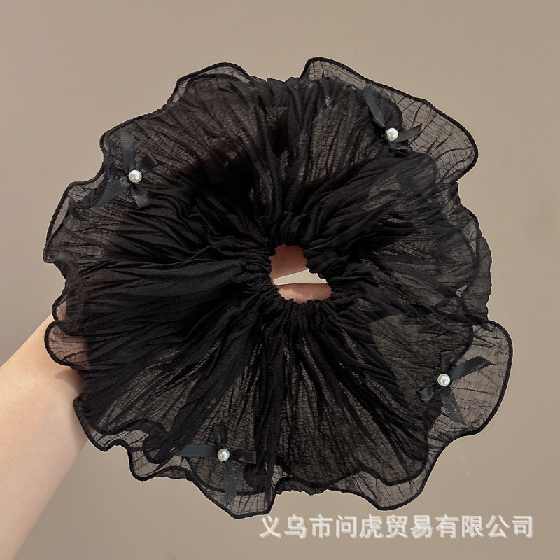 韓国風高級白い大腸ヘアバンドゴムバンド女性のヘアアクセサリー 2025 新しいボールヘアロープ|undefined