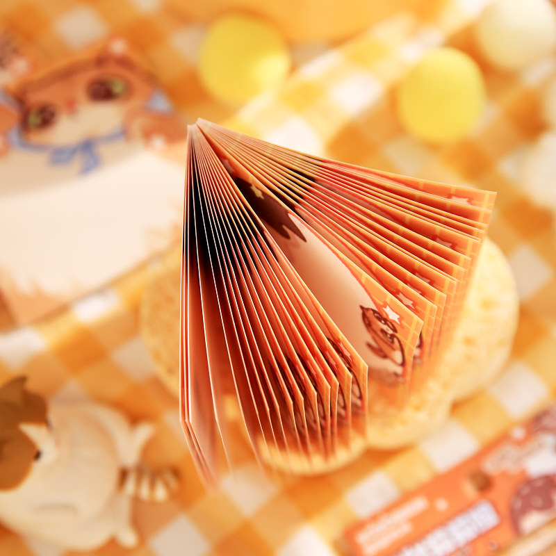 Yoyo Brin tres paquetes de notas adhesivas maullido dibujos animados de luz de comida lindo papel de material de notas de escritura papel de notas de registro