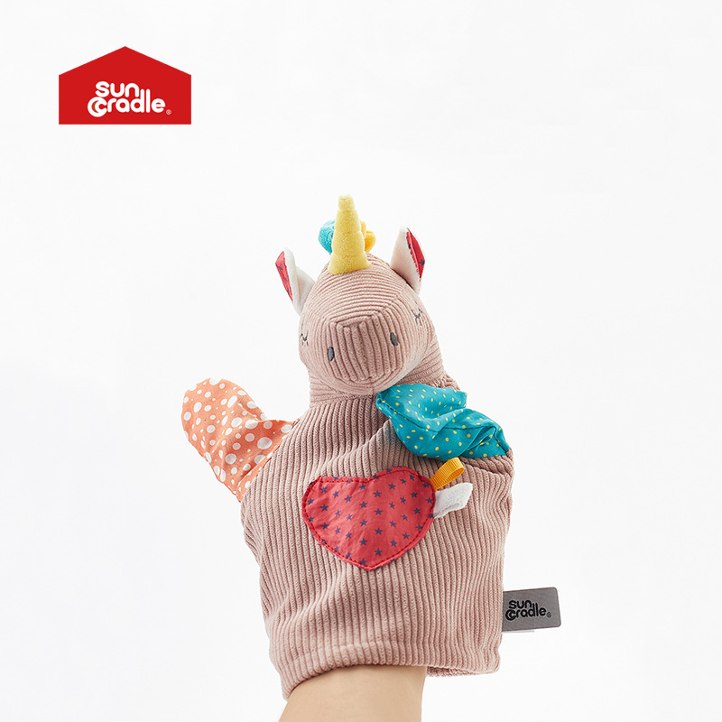 Suncradle Baby Hand Puppet Finger Puppet Soothing Toy Pink Unicorn Parent-child Interactive Original Design