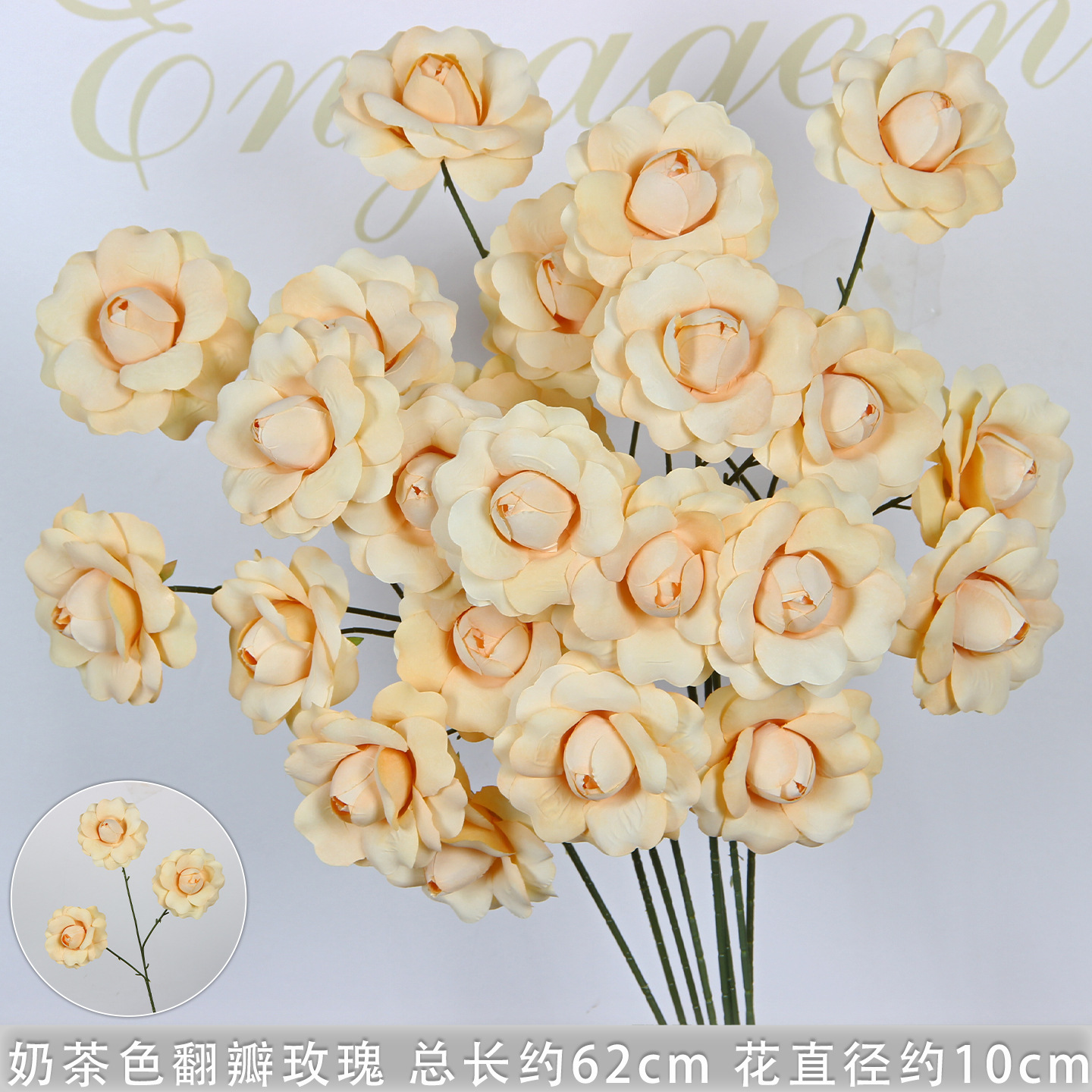 Flores de imitación naranja peonía naranja hortenida neblina orquídea flor flor de boda seda naranja