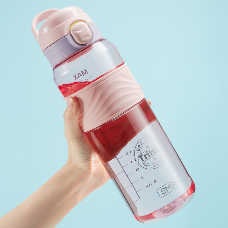 Strawberry Life Tritan Light Luxury Water Cup Outdoor Fitness Cup Large Capacity Female Student Water Bottle Anti-fall Space Cup