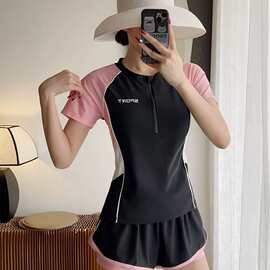 泳衣女2025年新款保守遮肉显瘦微胖女孩温泉泳衣海边度假分体泳装