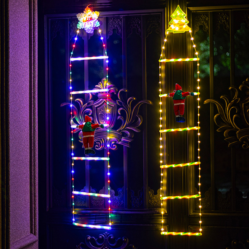 Lumières de Noël Lumières d'escalier de Noël Guirlande lumineuse d'escalier du Père Noël Décoration intérieure et extérieure des vacances de Noël Nouvelles lumières créatives_voghion.com