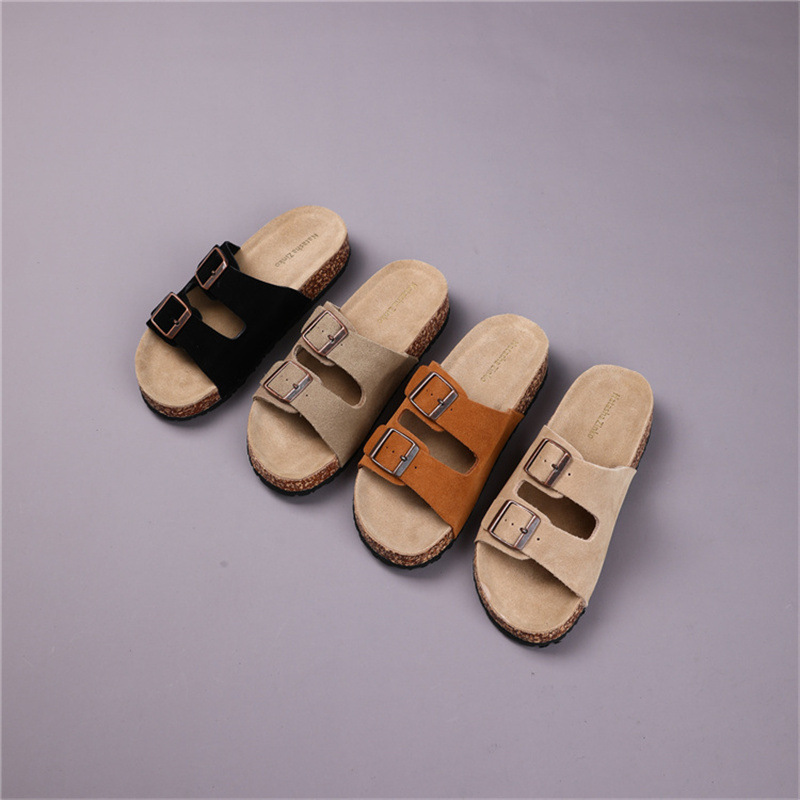2026 Summer New Birkenstock Cork Slippers Suede One-Strap Sandals Soft-Soled Slippers Arizona Series