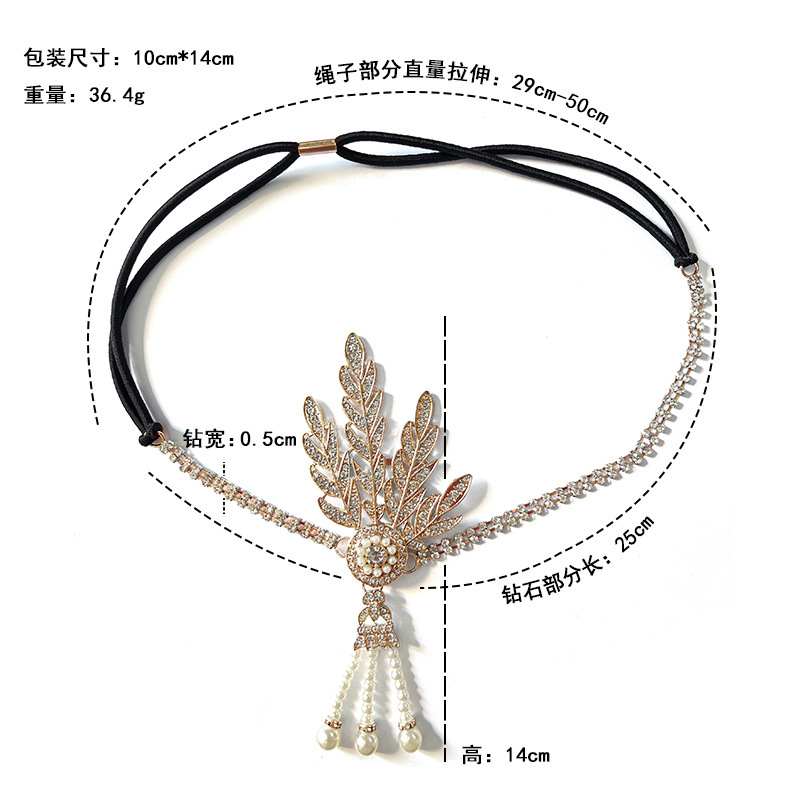 1920s retro estilo medieval de alta gama Gatsby accesorios idénticos plumas correa de cabeza guantes珍