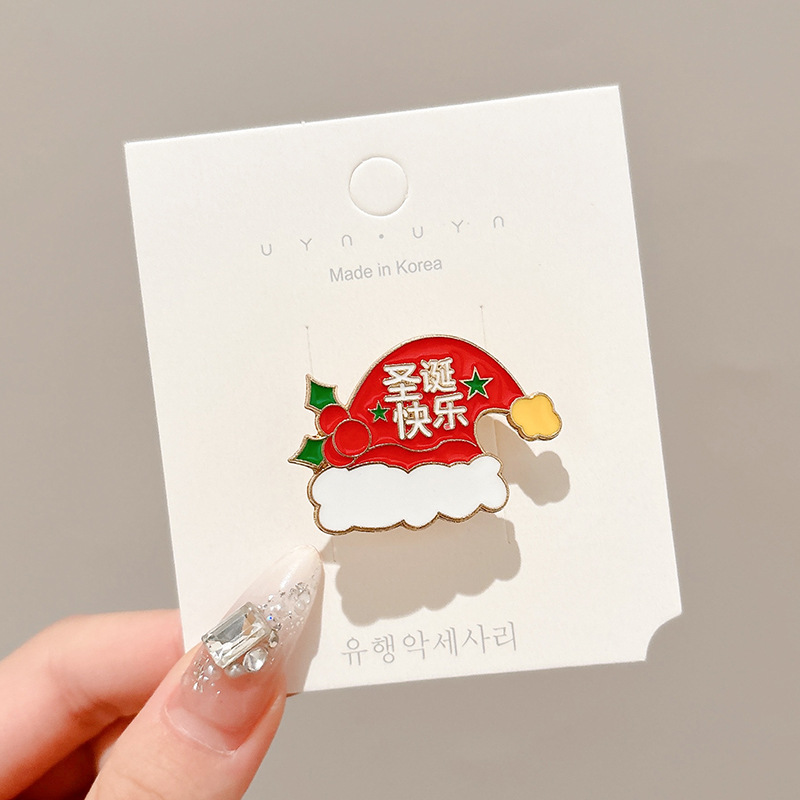 Navidad broche de dibujos animados femininidad flor de pecho accesorios de ropa regalo de Año Nuevo broche insignia joyas al por mayor