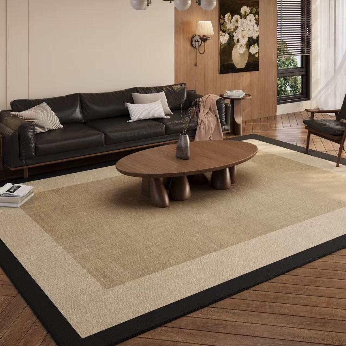 Living Room Carpet, New Cream Style, Anti-Fouling and Stain-Resistant Sofa Coffee Table Mat, Bedroom Bedside Large Area Covered with Thickened Version