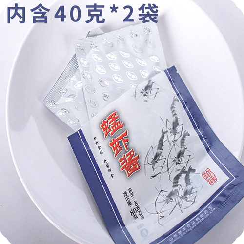 Delicious grasshopper shrimp paste bagged ready-to-eat grasshopper shrimp paste dipped in vegetables, mixed with rice, mixed with noodles, served with rice sauce, Shandong specialty, Yantai Weihai