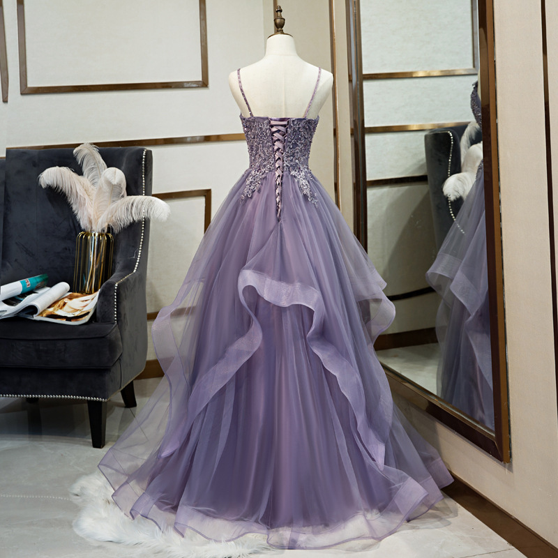 Vestido de noche de gasa colorida con tirantes, verano 2025, nuevo vestido sexy sin espalda con lazo, estilo hada del bosque, vestido de gasa para anfitrionas.