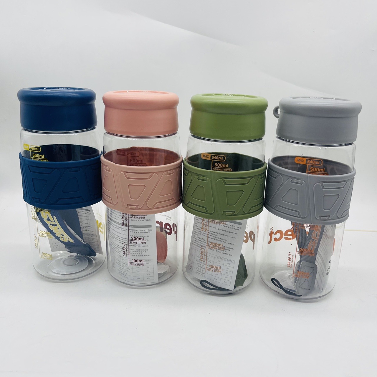 Dometo nuevo taza de plástico portable taza de agua de alumno taza de plástico de té grande separación de taza de té al por mayor