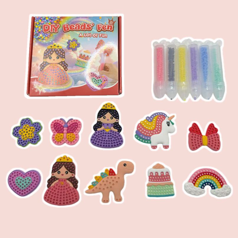 볼펜 6개 + 부드러운 플라스틱 그림 10개(작은 상자 모델)