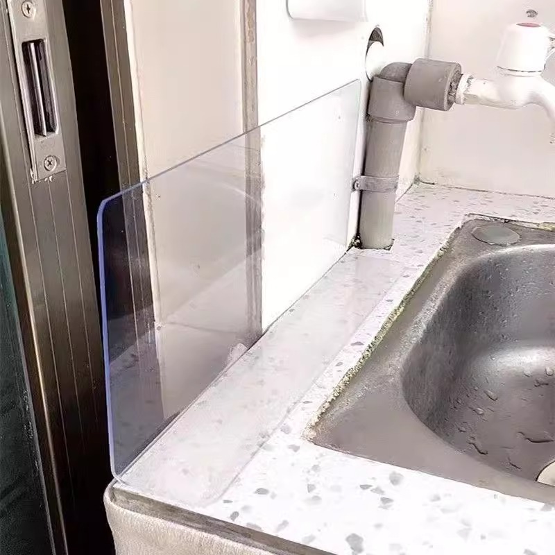 水槽挡水板厨房家用洗碗水池防溅水隔水挡板洗手池台面挡水板居家