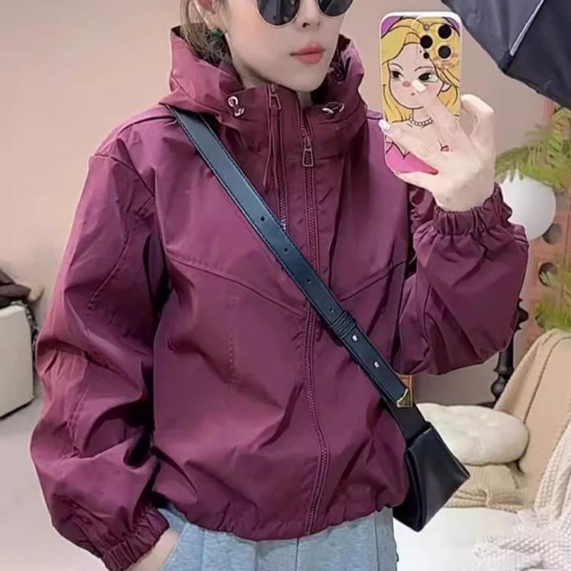 纯色双拉链外套女2025新款春秋时尚减龄设计感夹克上衣|undefined
