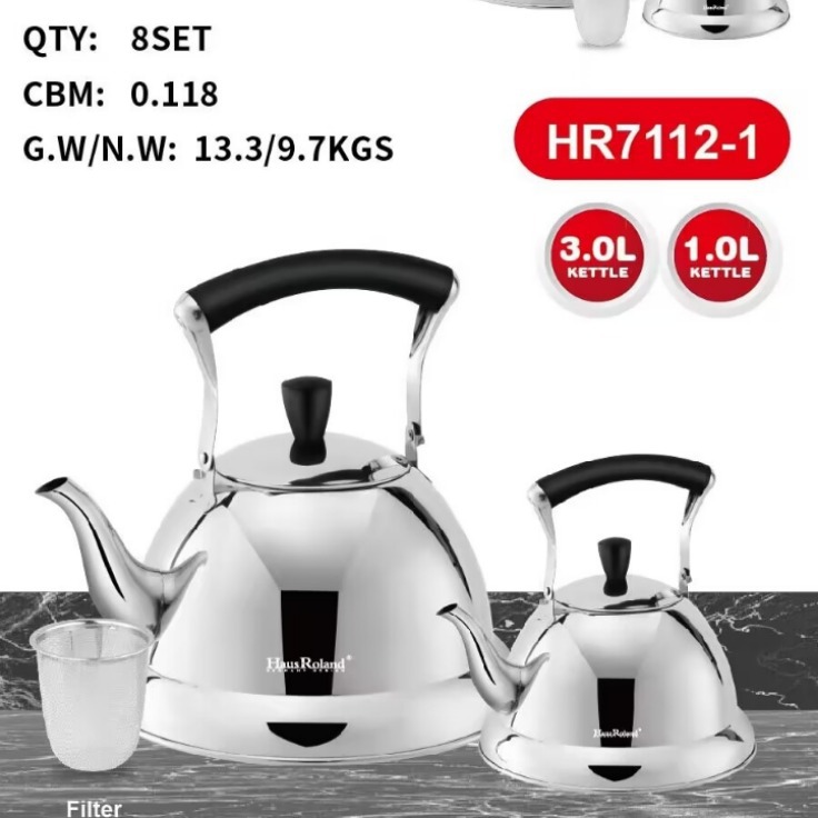 Fábrica de productos de hardware de Jiangmen 3.0L / 1.0L de acero inoxidable 201 hervidor de agua disponible en stock